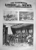 Original Old Antique Print 1888 King Italy German Emperor Railway Station Rome