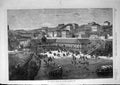 Original Old Antique Print 1866 Biarritz Morning-Lounge Bathing 19th
