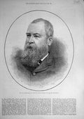 Old Antique Print 1886 Portrait Broadhurst Undersecretary Home Department 19th