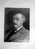 Original Old Antique Print 1895 Portrait Ridley Candidate Speakership Staples