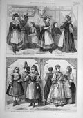 Old Antique Print 1873 Vienna Exhibition Austrian Dairy Bier-Halle Swiss 19th