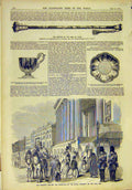 Old Antique Print 1859 Sceptre King Oude Cup Salver French Empress Royal 19th