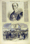 Original Old Antique Print 1870 Brunnow Russian Ambassador War French Siers 19th