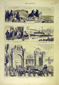 Original Old Antique Print 1878 Russian Turks War Zaptieh Bucharest Czar 19th