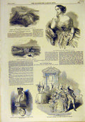 Original Old Antique Print 1851 Thirlwall Magna Caervoran Hayes Theatre Hooker