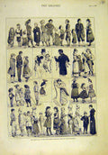 Original Old Antique Print 1878 Fancy-Ball Westminster Aquarium Character People