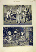 Old Antique Print 1883 Dress Rehearsal Theatre London Poor Garden Window 19th