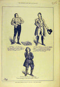 Original Old Antique Print 1874 Phelps Mathews Toole John-Bull Actors Theatre