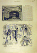 Original Old Antique Print 1893 Crypt St Joachim Rome Diplomacy Garrick Theatre