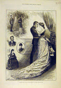 Original Old Antique Print 1882 Sketches Ours Haymarket Theatre Scenes Victorian