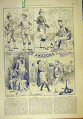 Old Antique Print Amazons Court Theatre Pinero Scene Hanbury Kerr Hopkins