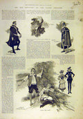 Original Old Antique Print 1892 Globe Theatre Mie-Rosette Neville Orsay Scenes