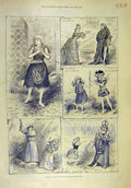Original Old Antique Print 1888 Tbleaux Vivants Anglo-Danish Exhibition Theatre