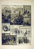 Original Old Antique Print 1883 Sailor Lass Drury Lane Theatre Adelphi Scene