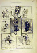 Old Antique Print 1883 Sketches Esmeralda Opera Theatre Frollo Quasi-Modo 19th
