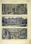 Original Old Antique Print 1881 Prince Princess Wales Longleat House Wiltshire