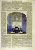 Original Old Antique Print 1861 Funeral Duchess Kent Ante-Chapel Windsor 19th