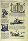 Old Antique Print 1862 Exhibition Coalbrookdale Burgess Cranston Machine 19th