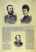 Original Old Antique Print 1879 Duke Cumberland Duchess Portrait Nash Artist
