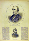 Original Old Antique Print 1879 Bond Librarian Museum Dallas Portrait Victorian