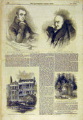 Original Old Antique Print 1855 Portrait Rogers Poet Patron Arts Holland House