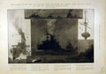 Original Old Antique Print 1904 Steam-Ships Tactics Naval Manoeuvres Dark War