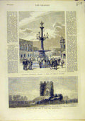 Old Antique Print 1875 Australia Burke Wills Ballarat Cook Explorer Vache 19th