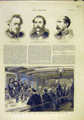 Original Old Antique Print 1875 Moultrie Okubo Milward Fire Windsor-Castle Ship