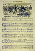 Original Old Antique Print 1854 March Music Wife-Omer Pacha Music-Score Military