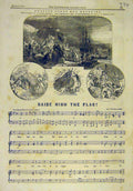 Old Antique Print 1854 English Songs Melody Raise-Flag Bishop Music-Score 19th