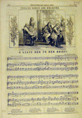 Original Old Antique Print 1857 English Songs Melodies Music-Score Grief Song