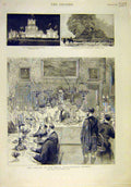 Old Antique Print 1889 Canada Ice-Palace Fire Petroleum Royal Agriculture 19th