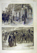 Old Antique Print 1894 Ministerial Crisis Roseberry Gladstone Paddington 19th