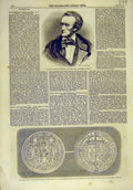 Old Antique Print 1860 Wagner Portrait Composer Seal England Treaty Peace 19th