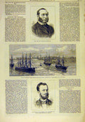 Old Antique Print 1878 Martin Portrait Nobiling Assasin Indian Ship Suez 19th