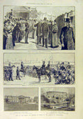 Original Old Antique Print 1890 Royal Seaham Station Durham Wynard Londonderry
