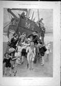Original Old Antique Print 1895 Sea-Side Fresh Shrimps Fishing Boat Fishermen
