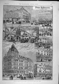 Original Old Antique Print 1891 Robinson Business Oxford Regent Street London