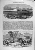 Original Old Antique Print 1874 Shiness Suhterland Waste-Lands Steam-Power Trees