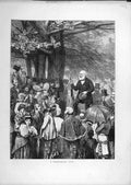 Original Old Antique Print 1872 Foreigner Fete People Fine Art 19th