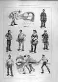 Original Old Antique Print 1889 Gas-Strike Makers Scoop-Driver Pipe-Cleaner 19th