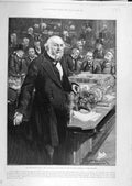 Original Old Antique Print 1894 Speech Gladstone House Commons Prime-Minister