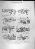 Old Antique Print 1894 Great Windlebury Steeplechase Sketches Horse Rider 19th