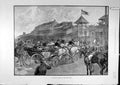 Original Old Antique Print 1891 Ascot Races Royal Party Procession Victorian