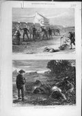 Old Antique Print 1871 Derby Winning-Post Epsom Downs Racing Horse-Races 19th