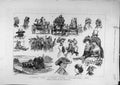 Original Old Antique Print 1881 Sketches Sandown Park Races People Ladies 19th