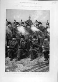 Old Antique Print 1881 Scottish Volunteers Edinburgh Rifle Brigade Lanark 19th