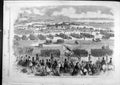 Original Old Antique Print 1860 Review Rifle Volunteers Queen Edinburgh Troops