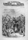 Old Antique Print 1883 Savage Club Entertainment Royal Albert Pipes Peace 19th