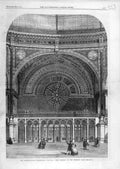 Original Old Antique Print 1862 International Exhibition Building Western-Dome